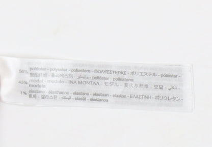 Bershka Women Ivory XS Cropped Button-Up Collared Shirt