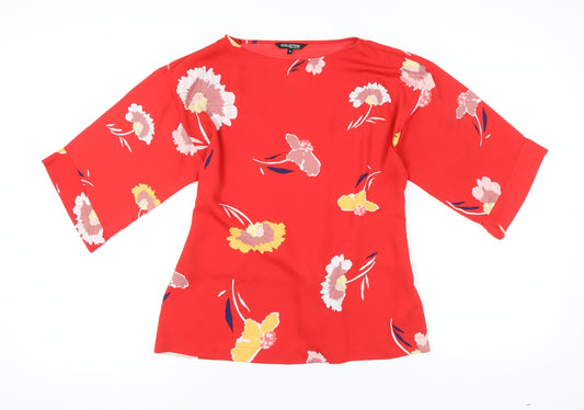 Womens UK Size 12 Debenhams Red Tunic Blouse