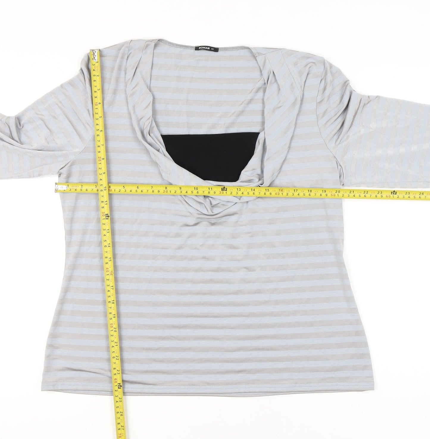 Womens UK Size 20 Roman Grey Tunic Blouse