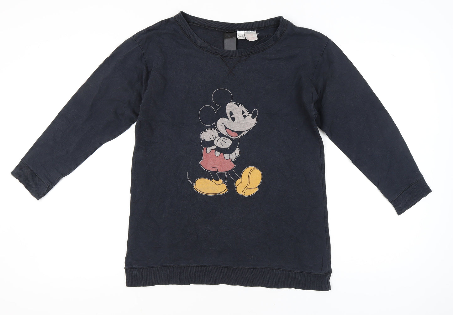H&M Disney Women’s Black Mickey Mouse Cotton Sweatshirt Size M