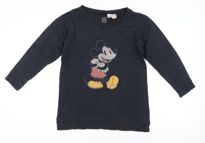H&M Disney Women’s Black Mickey Mouse Cotton Sweatshirt Size M