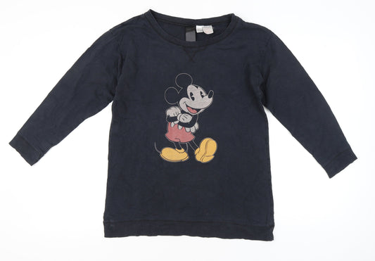 H&M Disney Women’s Black Mickey Mouse Cotton Sweatshirt Size M
