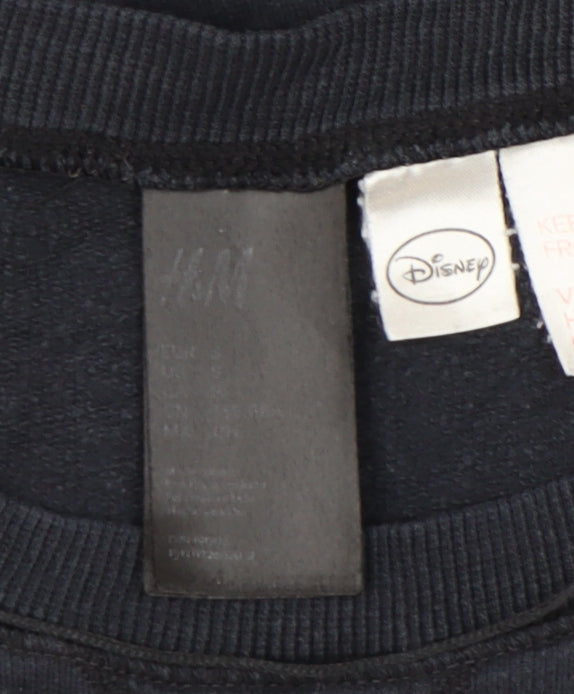 H&M Disney Women’s Black Mickey Mouse Cotton Sweatshirt Size M