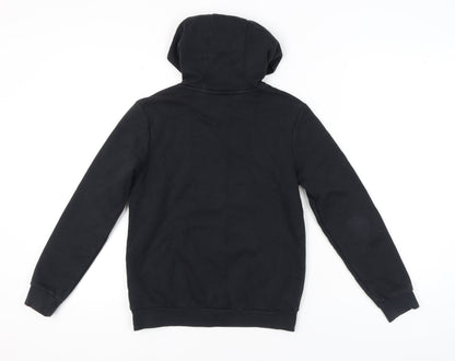 Adidas Unisex Kids Black Pullover Hoodie 11-12Y Logo Fleece