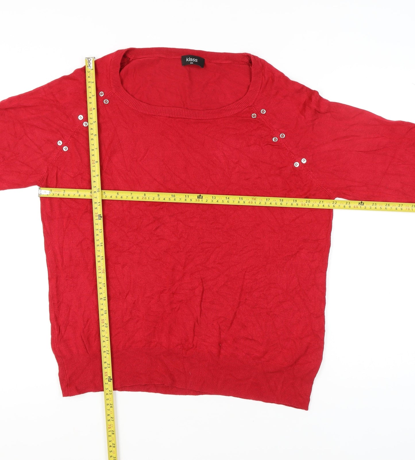 Womens UK Size 2XL Klass Red Pullover Jumper