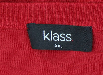 Womens UK Size 2XL Klass Red Pullover Jumper