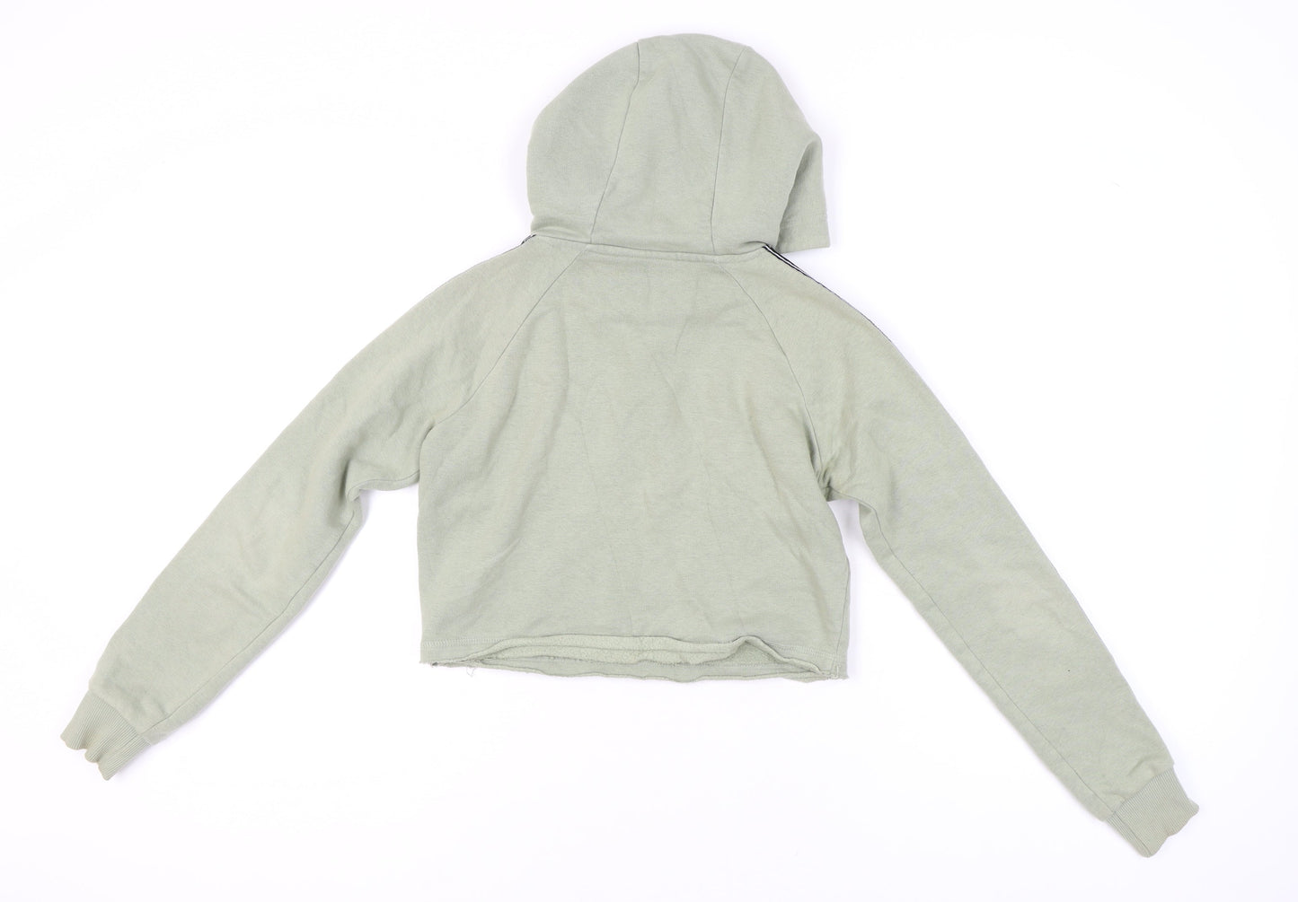 Ellesse Womens Green Cropped Pullover Hoodie UK 4 Logo Sportswear