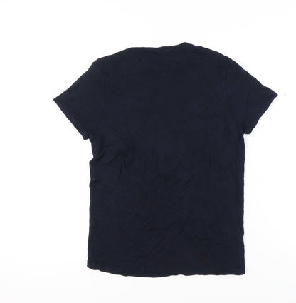 Womens UK Size S Zara Blue Basic T-Shirt
