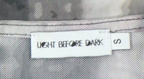 Light Before Dark Womens Multicoloured Tie Dye Mesh Cropped Long Sleeve Top S