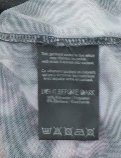 Light Before Dark Womens Multicoloured Tie Dye Mesh Cropped Long Sleeve Top S