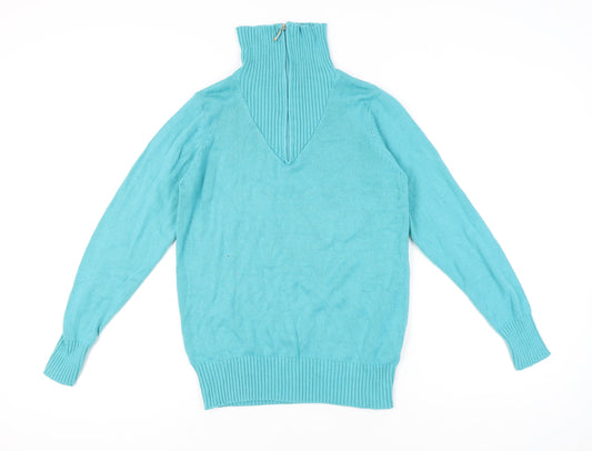 Womens UK Size S Isle Blue Pullover Jumper