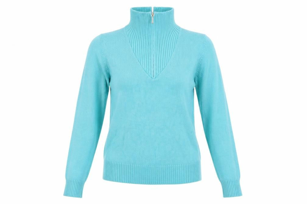 Womens UK Size S Isle Blue Pullover Jumper