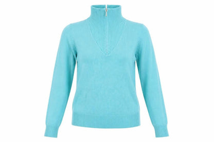 Womens UK Size S Isle Blue Pullover Jumper
