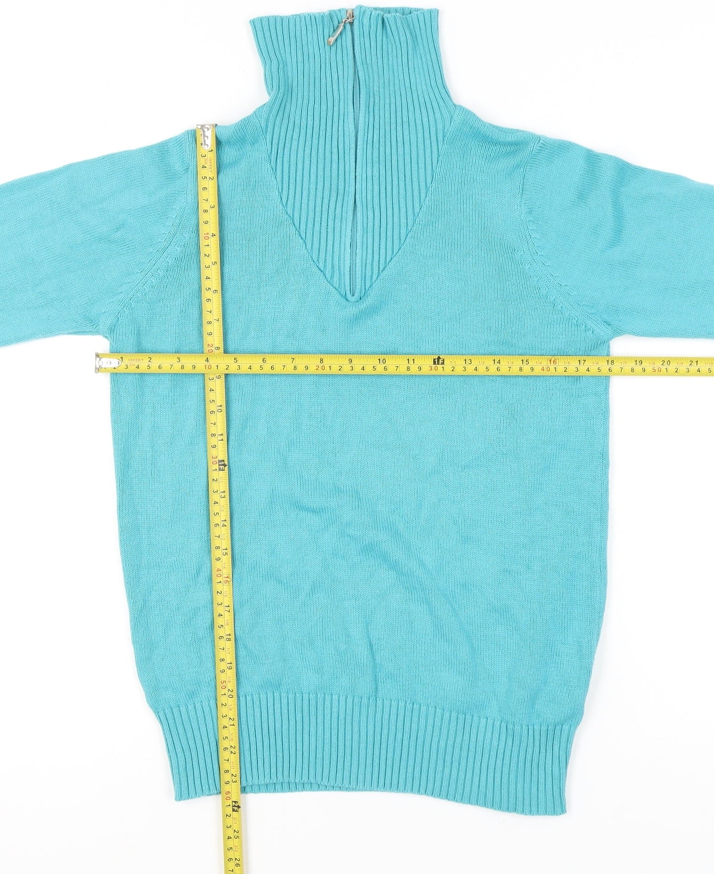 Womens UK Size S Isle Blue Pullover Jumper