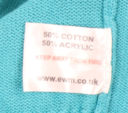 Womens UK Size S Isle Blue Pullover Jumper