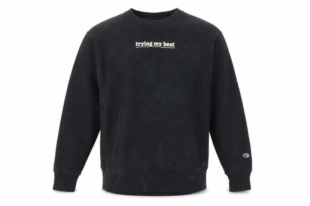 Mens UK Size L Champion Black Pullover Sweatshirt