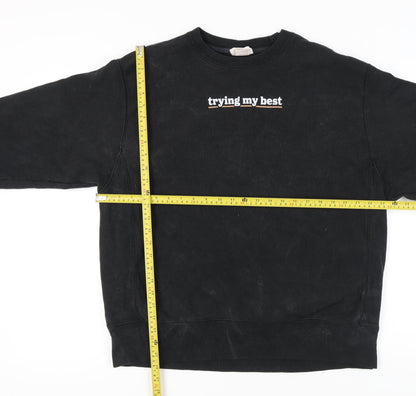 Mens UK Size L Champion Black Pullover Sweatshirt