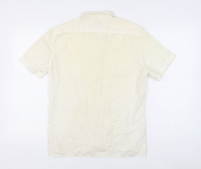 Paul Smith Men's Ivory Short Sleeve Cotton Casual Shirt M