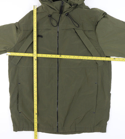 George Men’s Green L Windbreaker Jacket Hooded Lightweight