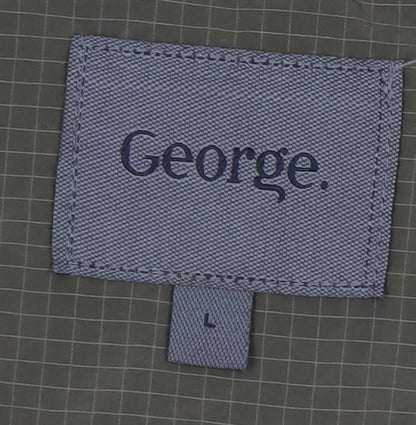 George Men’s Green L Windbreaker Jacket Hooded Lightweight