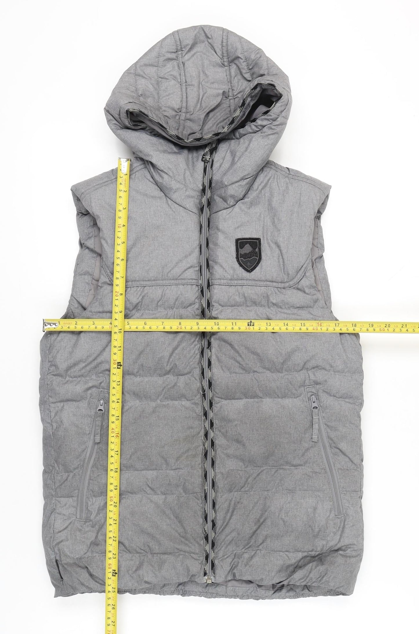 Mens UK Size S DECATHLON Grey Puffer Jacket