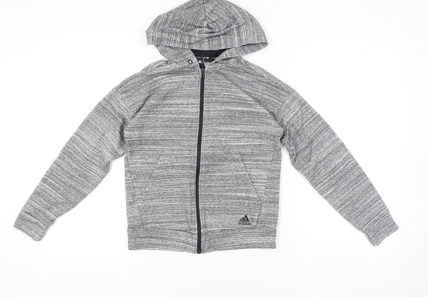 Adidas Women’s Grey Full Zip Hoodie Size 4-6 UK Sportswear