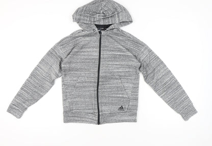 Adidas Women’s Grey Full Zip Hoodie Size 4-6 UK Sportswear