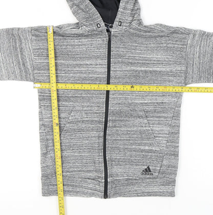 Adidas Women’s Grey Full Zip Hoodie Size 4-6 UK Sportswear