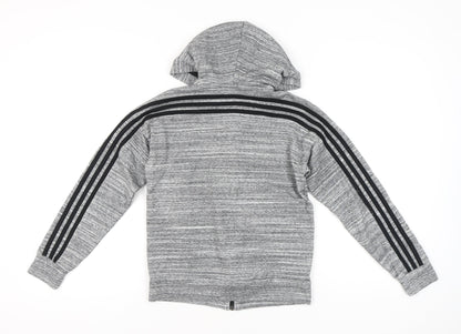 Adidas Women’s Grey Full Zip Hoodie Size 4-6 UK Sportswear