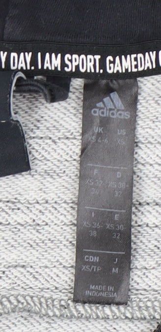 Adidas Women’s Grey Full Zip Hoodie Size 4-6 UK Sportswear