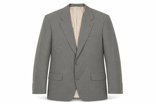 H.T. Burt Men's Grey Wool Jacket 44 Regular Notch Lapel Classic