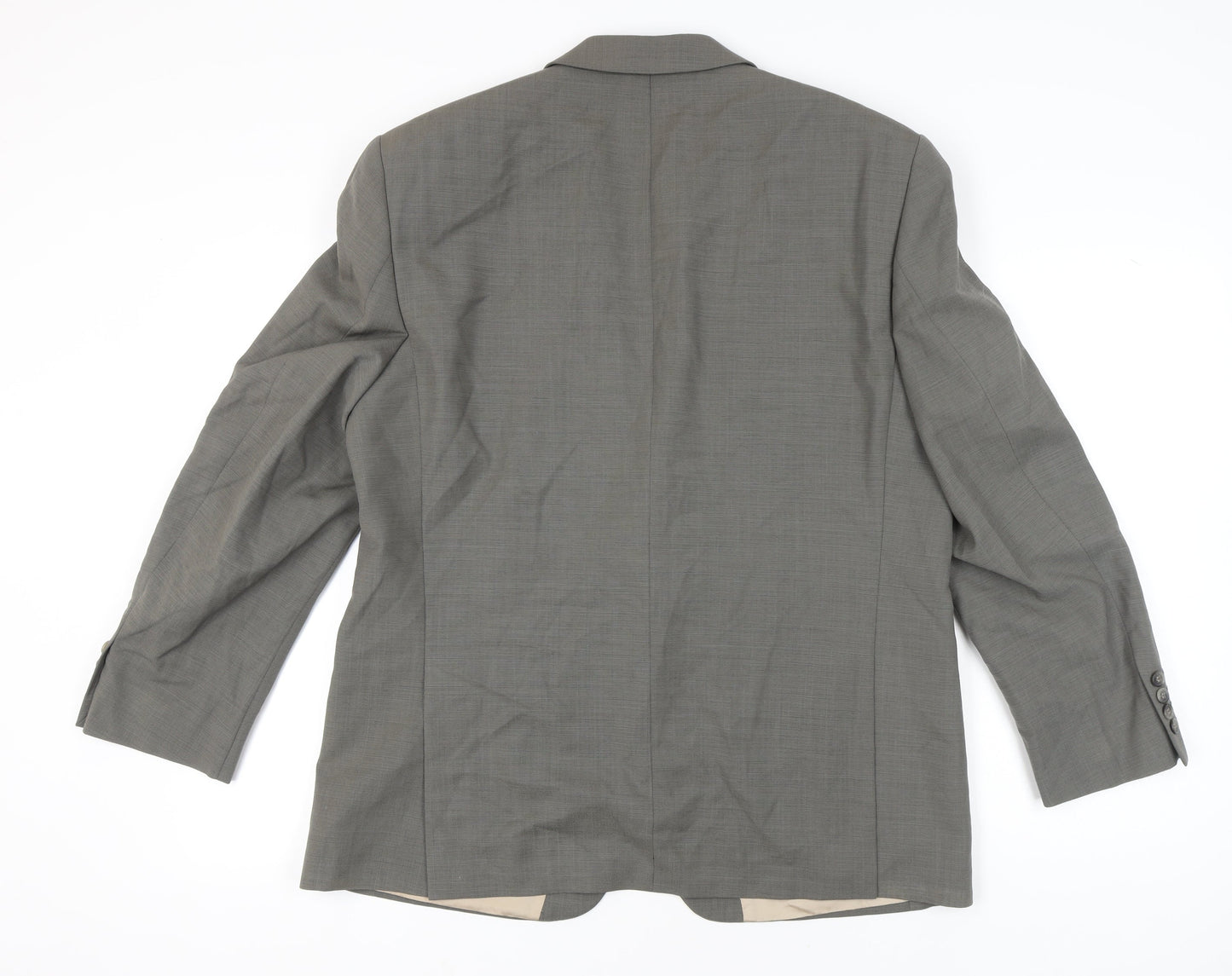 H.T. Burt Men's Grey Wool Jacket 44 Regular Notch Lapel Classic