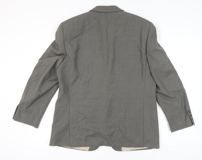 H.T. Burt Men's Grey Wool Jacket 44 Regular Notch Lapel Classic