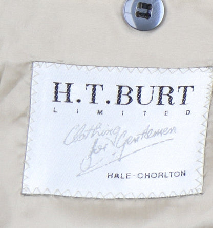 H.T. Burt Men's Grey Wool Jacket 44 Regular Notch Lapel Classic