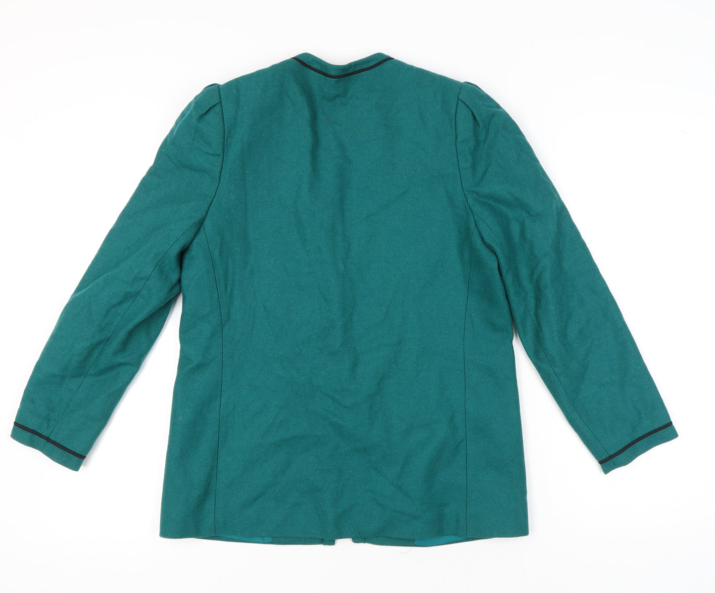 Windsmoor Womens Green Wool Blend Blazer Jacket Size 10