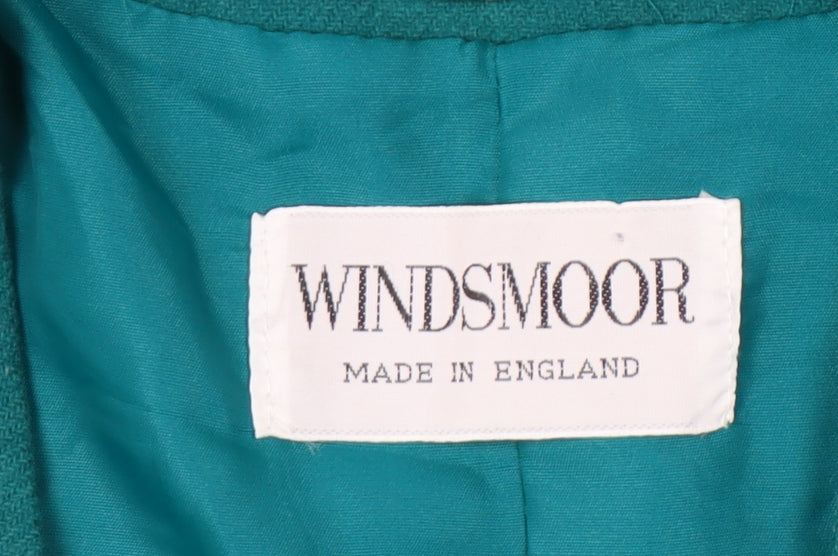 Windsmoor Womens Green Wool Blend Blazer Jacket Size 10