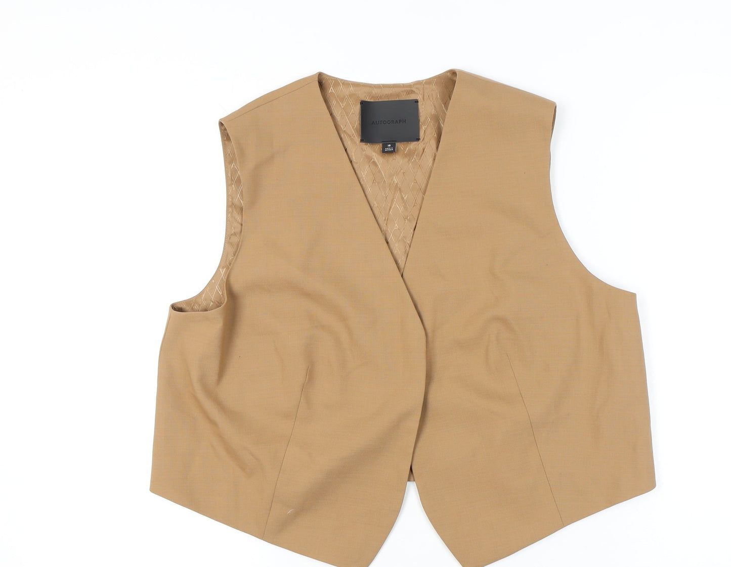 Marks and Spencer Autograph Women's Brown Wool Blend Waistcoat Size 18