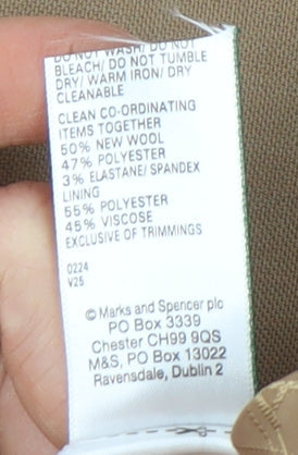 Marks and Spencer Autograph Women's Brown Wool Blend Waistcoat Size 18