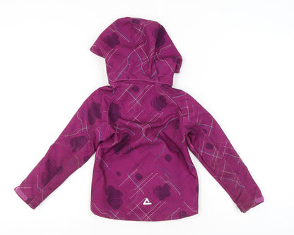 Dare 2b Girls Purple Softshell Hooded Jacket Coat 5-6 Years Waterproof