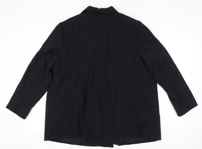 Marks and Spencer Womens Black Size 24 Double Breasted Blazer Jacket