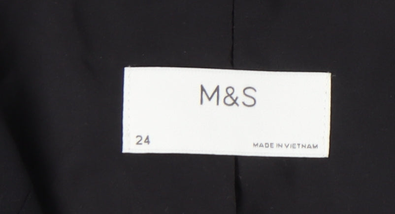 Marks and Spencer Womens Black Size 24 Double Breasted Blazer Jacket