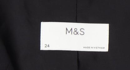 Marks and Spencer Womens Black Size 24 Double Breasted Blazer Jacket