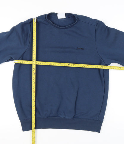 Slazenger Unisex Blue M Pullover Sweatshirt Crew Neck Fleece Logo