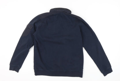 Weekend Offender Men’s Blue Henley Sweatshirt Size S High Neck