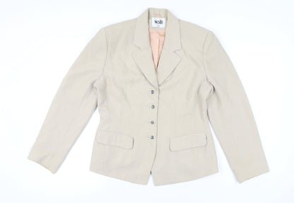 Wallis Womens Beige Tailored Blazer Jacket Size 12 Workwear