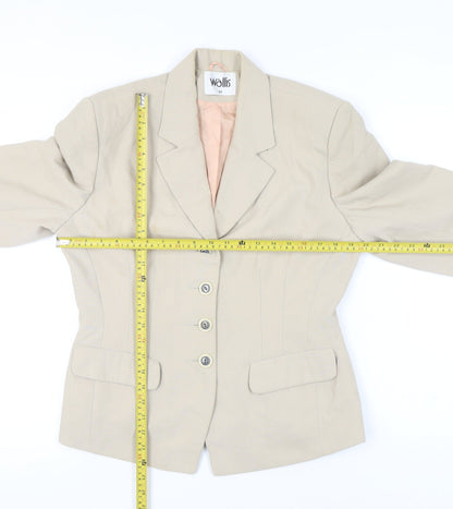 Wallis Womens Beige Tailored Blazer Jacket Size 12 Workwear