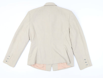 Wallis Womens Beige Tailored Blazer Jacket Size 12 Workwear