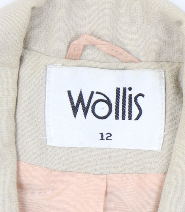 Wallis Womens Beige Tailored Blazer Jacket Size 12 Workwear