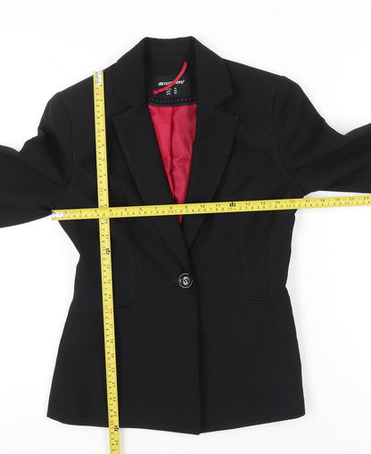 Atmosphere Womens Black Blazer UK 10 Regular Fit Notch Lapel