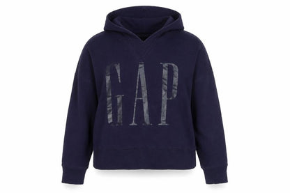 Gap Womens Navy Blue Hoodie Small Pullover Logo Cotton Blend